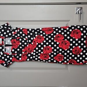 Grace Karin Floral Polka Dot Retro Style Medium Dress